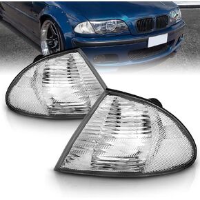 AmeriLite For 99-01 BMW E46 M3 4D Cornering Light Chrome Corner Signal Lamp Set - Passenger and Driver Side