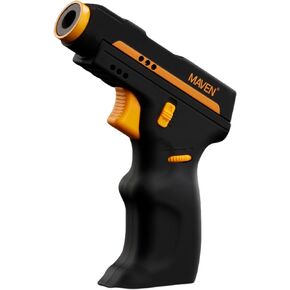 Maven Model K2 Butane Refillable Torch Lighter, Single Jet Windproof Adjustable Flame, Outdoor & Indoor Use, Safety Lock (Butane Not Included) (Black)