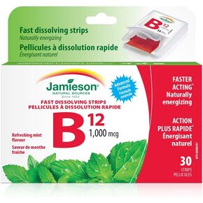 Jamieson Vitamin B12 1,000 mcg Fast Dissolving Strips, 30 Strips