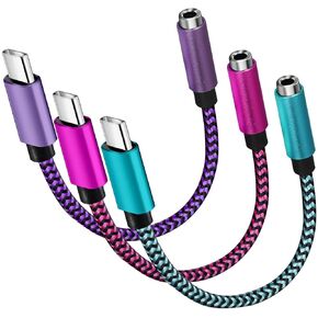 USB C to 3.5mm Audio Adapter Headphone Jack Adapter Type C to Aux Audio Dongle Cable Cord for Samsung Galaxy S23 S22 A14 A23 A53 A13,Note 20 USBC Aux Dongle Cable