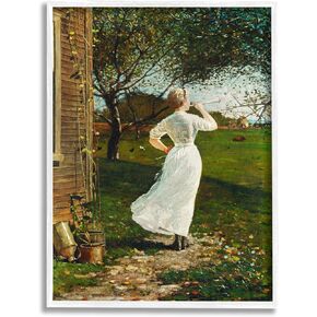 Stupell Industries Classic Woman Instrument Rural Vintage House Painting, Design by Lettered and Lined
