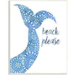 Stupell Industries Beach Please Blue Mermaid Tail Mandala Pattern, Design by Jackie Decker