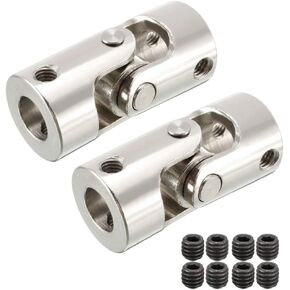 uxcell 2pcs 8mm to 10mm Inner Dia Rotatable Universal Steering Shaft U Joint Coupler L35XD16