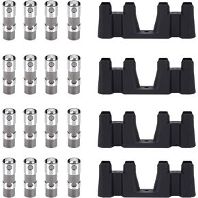 16 Hydraulic Roller Lifters + 4 Guides Trays Compatible for 5.0L 5.3L 5.7L 6.0L 6.2L V8 OHV Engines Allure Avalanche Escalade Express Silverado 1500 Sierra 1500 Yukon XL 1500 Select Models