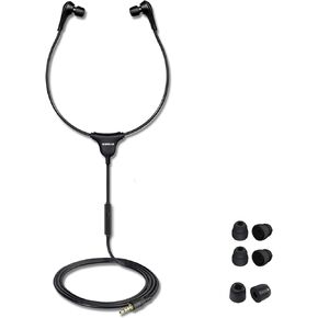 SIMOLIO Stereo Headset with Mic, Light Weight Stethoscope Transcription Headset with Volume Control and Soft Memory Foam Ear-Tips, 4.9FT Audio Cord, 3.5mm Plug Wired PC Headset (SM-901M)