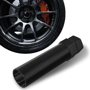 1 PC Automotive 6 Slot Retrofit Nut Hub Anti-Theft Screw, 6 Point Spline Drive Tuner Replacement Socket Adapter, Spline Lug Nut Key Tool, Universal Disassemble Tool, Fits for Cars (Black)