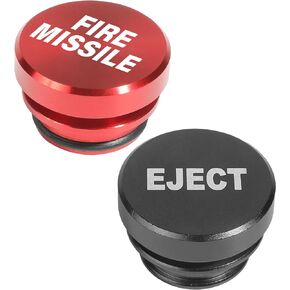 2PCS Cigarette Lighter Plug,Car Lighter Plug,Car Accessories Cigarette Lighter Cover,Fire Missile Cigarette Lighter Plug,Aluminum Plugs Billet Button Plugs,Fits Most Vehicles (Red-2Pcs)
