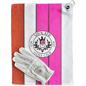 Shocker Club Towel & Golf Glove Premium Cabretta Leather Durable Grip Funny Gag Gift Men's Adult Gloves Shoker Ghost