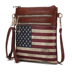 MKF Collection USA Crossbody Bags for Women, Patriotic Crossover American Flag Messenger Fashion Handbag Purse