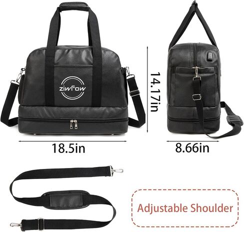 Women's Leisure Travel Bag Gym Bag Weekend Bag for Women Leather Shoulder Duffel Bag with Wet Bag and Shoe Compartment 18.5 x 14.17 x 8.66 in in Saudi Arabia