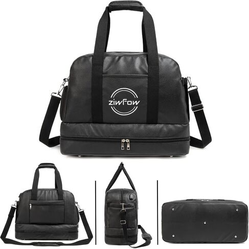 Women's Leisure Travel Bag Gym Bag Weekend Bag for Women Leather Shoulder Duffel Bag with Wet Bag and Shoe Compartment 18.5 x 14.17 x 8.66 in in Saudi Arabia