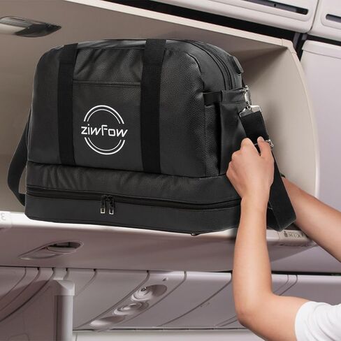 Women's Leisure Travel Bag Gym Bag Weekend Bag for Women Leather Shoulder Duffel Bag with Wet Bag and Shoe Compartment 18.5 x 14.17 x 8.66 in in Saudi Arabia