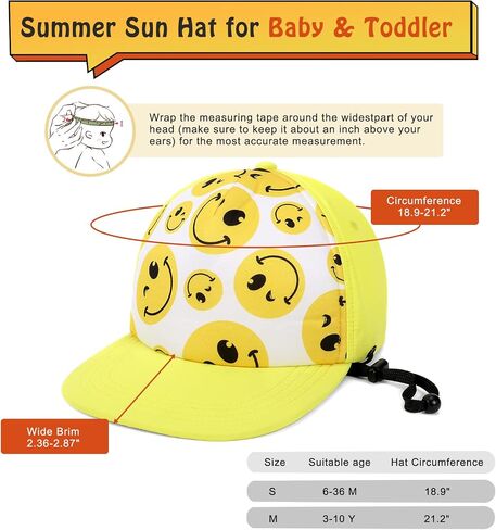 UPF 50+ Kids Baseball Hat Visor to Protect Against UV Sun Rays - Toddler Boy Girl Quick Dry Sun Hats and Print Baseball Cap in Saudi Arabia