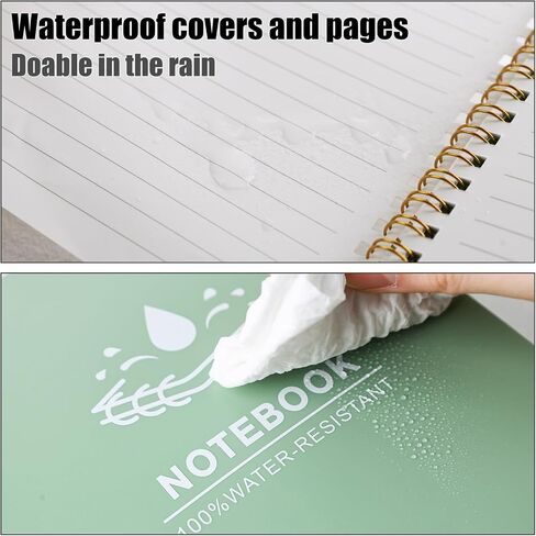 Koogel Spiral Notebook A5, Waterproof Notepad Ruled Notebook 60 Sheets Stone Paper All Weather Notebook for School Office Camping Outdoor Activities, Black in Saudi Arabia