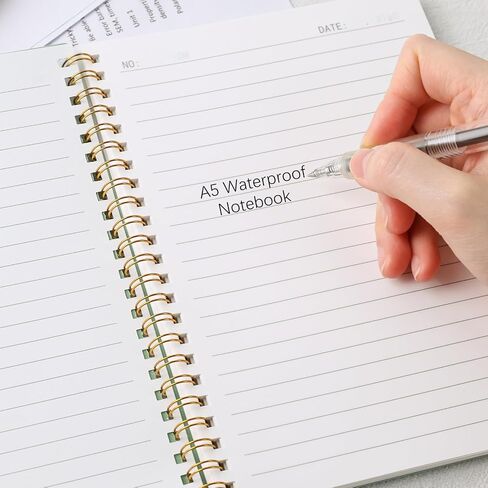 Koogel Spiral Notebook A5, Waterproof Notepad Ruled Notebook 60 Sheets Stone Paper All Weather Notebook for School Office Camping Outdoor Activities, Black in Saudi Arabia