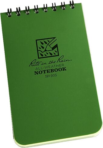Rite in the Rain Weatherproof Top-Spiral Notebook, 3" x 5", Green Cover, Universal Pattern (No. 935) in Saudi Arabia