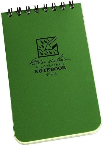 Rite in the Rain Weatherproof Top-Spiral Notebook, 3" x 5", Green Cover, Universal Pattern (No. 935) in Saudi Arabia