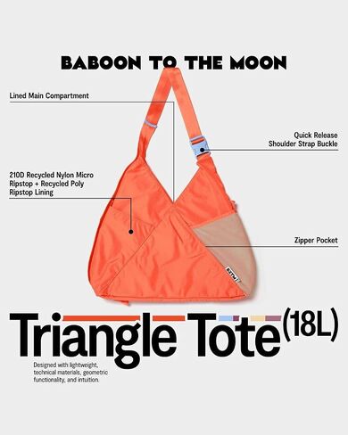 Baboon to the Moon Triangle Tote Bag - in Multiple Colors, Water-Repellent, Durable & Spacious Tote in Saudi Arabia