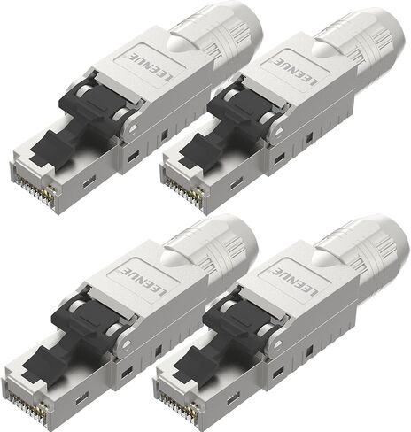 RJ45 Cat7 موصل أداة خالية من الأدوات RJ45 إنهاء التوصيل قابلة لإعادة الاستخدام محمية لكابلات إيثرنت 10 جيجابت في الثانية POE 4 Pack in Kuwait