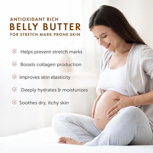 Belly Butter for Pregnancy - Tummy Butter for Stretch Marks Pregnancy - Belly Butter for Maternity Skin Care - Made with Cocoa Butter - Belly Cream for Pregnancy and Stretch Marks in Saudi Arabia