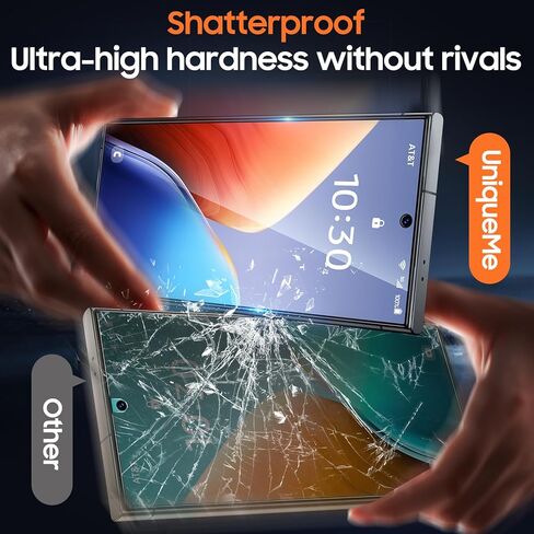 عبوة من قطعتين من UniqueMe لهاتف Samsung Galaxy S24 Ultra واقي شاشة للخصوصية، [صلابة الماس] زجاج مقسى [إزالة الغبار تلقائيًا] سهل التركيب، خالٍ من الفقاعات، غطاء شاشة يفتح ببصمة الإصبع in Kuwait