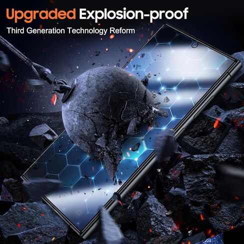 عبوة من قطعتين من UniqueMe لهاتف Samsung Galaxy S24 Ultra واقي شاشة للخصوصية، [صلابة الماس] زجاج مقسى [إزالة الغبار تلقائيًا] سهل التركيب، خالٍ من الفقاعات، غطاء شاشة يفتح ببصمة الإصبع in Kuwait