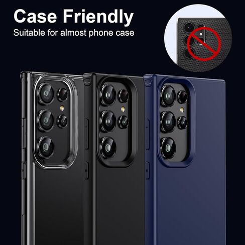 WSKEN for Samsung Galaxy S25 Edge Camera Lens Protector - Edge Thin Case Friendly, 9H Shatterproof Tempered Glass with Aluminum Metal Circle Camera Screen Protector Cover Accessories, Colorful in Saudi Arabia