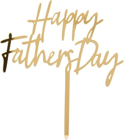 Happy Father's Day Cake Topper Cake topper Acrylic Mirror Cake topper Decorative Party Cake Decoration for Father's Day (12 pcs gold) in Saudi Arabia