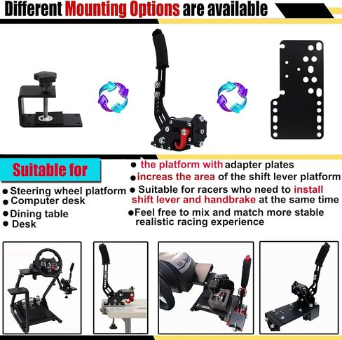 ترقية Obokidly 2 في 1 USB فرملة اليد دعم G29 متوافق مع PS4 + PC لـ Simracing Game Sim Rig مع المشبك (أزرق) in Saudi Arabia