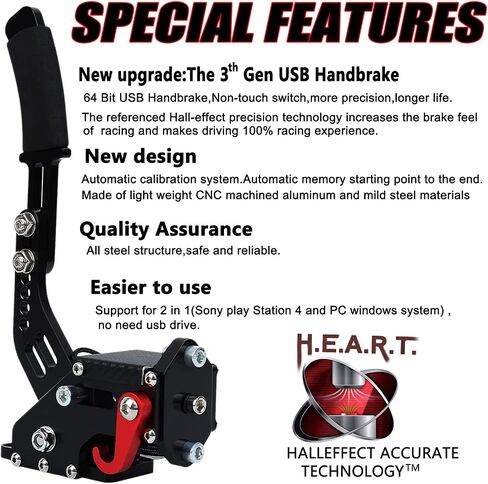 ترقية Obokidly 2 في 1 USB فرملة اليد دعم G29 متوافق مع PS4 + PC لـ Simracing Game Sim Rig مع المشبك (أزرق) in Saudi Arabia