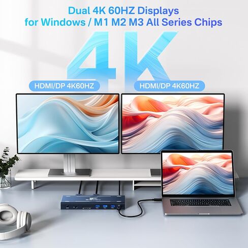 ACASIS Thunderbolt 4 Mini Dock, Single 8K or Dual 4K 60Hz Display, 120W DC Charging, Works with Thunderbolt 4, Thunderbolt 3, USB4, and Other USB-C Host Computers and Mobile Devices in Saudi Arabia