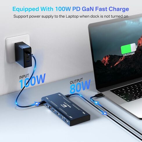 ACASIS Thunderbolt 4 Mini Dock, Single 8K or Dual 4K 60Hz Display, 120W DC Charging, Works with Thunderbolt 4, Thunderbolt 3, USB4, and Other USB-C Host Computers and Mobile Devices in Saudi Arabia