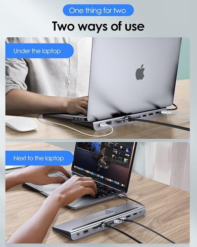 LENTION USB C Docking Station with 100W PD, 4K HDMI/DisplayPort, VGA, Ethernet, Card Reader, USB 3.0/2.0&Aux Adapter for 2016-2023 MacBook Pro, New Mac Air/Surface/Steam Deck, More(CB-C95, Space Gray) in Saudi Arabia