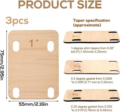 3pcs Guitar Neck Shims, Solid Maple Wood Guitar Neck Shim Protection 0.25, 0.5 and 1 Degree Portable Guitar Neck Plate Tool for Bass Guitar Repair in Saudi Arabia