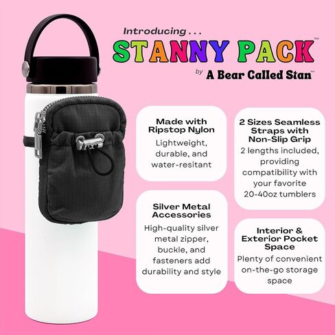 Stanny Pack | Water Bottle Pouch | Accessories Bag for Stanley Cup Tumbler, Hydro Flask, YETI, Owala, Simple Modern, HydroFlask Bottles | Compatible with 18oz, 20oz, 24oz, 32oz, 40oz (Blue Skies) in Saudi Arabia