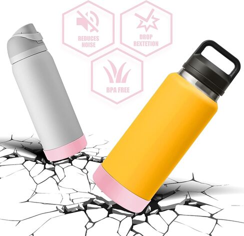 حذاء زجاجة مياه، متوافق مع YETI، زجاجات مياه Owala، ملحق واقي زجاجة مياه من السيليكون، سيليكون مضاد للانزلاق لحذاء YETI/Owala، غطاء حماية سفلي in Kuwait