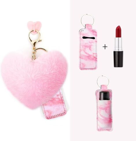 6 PCS Cup Accessories Set for Stanley 40oz & 30oz Tumbler.Including Silicone Boot,Straw Cover Cap,Heart Hook,Lipstick Bag and Heart Pompom,Pink in Saudi Arabia