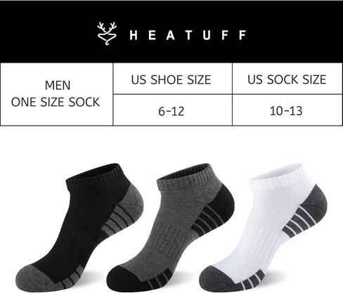 Heatuff Mens Cushioned Ankle Socks, Breathable Moisture Wicking Low Cut Casual Socks (7 Pairs) in Saudi Arabia