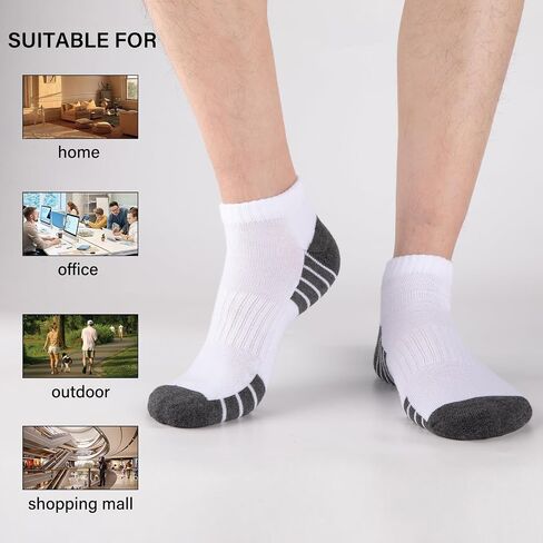 Heatuff Mens Cushioned Ankle Socks, Breathable Moisture Wicking Low Cut Casual Socks (7 Pairs) in Saudi Arabia