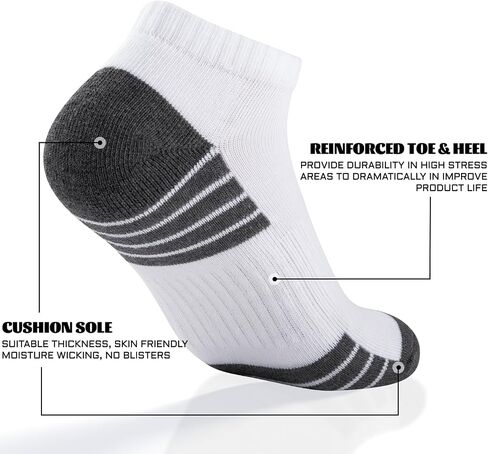 Heatuff Mens Cushioned Ankle Socks, Breathable Moisture Wicking Low Cut Casual Socks (7 Pairs) in Saudi Arabia