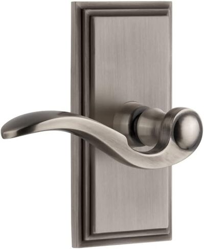 Grandeur Hardware Carre' Tall Plate Double Dummy with Bellagio Lever in Antique Pewter in Saudi Arabia