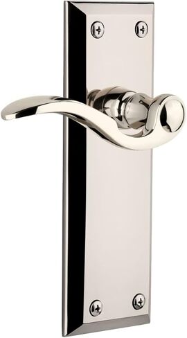 Grandeur Hardware Fifth Avenue Tall Plate Double Dummy with Bellagio Lever in Polished Nickel in Saudi Arabia
