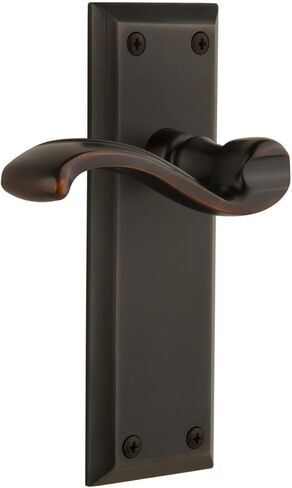 Grandeur Hardware Fifth Avenue Tall Plate Double Dummy with Portofino Lever in Timeless Bronze in Saudi Arabia