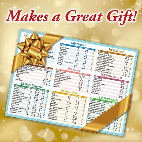 Best Improved Version Blue Instant Cooking Times Cheat Sheet Larger Magnet 11"x8" More Food (100+) Big Text Compatible with Instant Pot Pressure Cooker Accessories Magnetic Cook Time Chart Guide Gift in Saudi Arabia