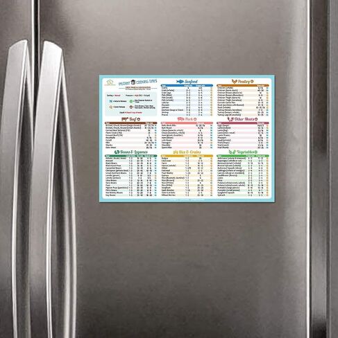 Best Improved Version Blue Instant Cooking Times Cheat Sheet Larger Magnet 11"x8" More Food (100+) Big Text Compatible with Instant Pot Pressure Cooker Accessories Magnetic Cook Time Chart Guide Gift in Saudi Arabia