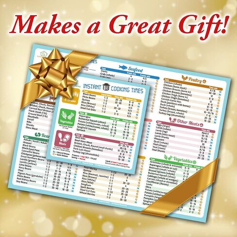 Best Improved Version Blue Instant Cooking Times Cheat Sheet Larger Magnet 11"x8" More Food (100+) Big Text Compatible with Instant Pot Pressure Cooker Accessories Magnetic Cook Time Chart Guide Gift in Saudi Arabia