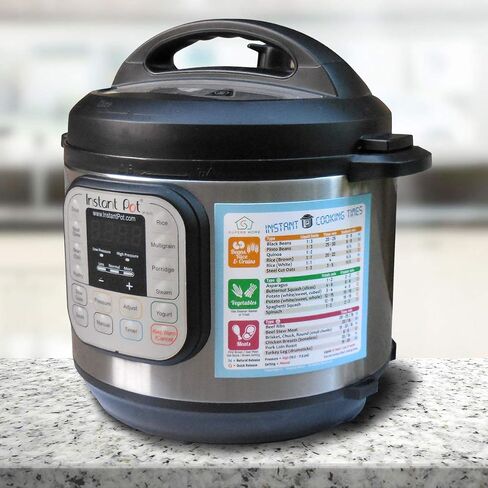 Best Improved Version Blue Instant Cooking Times Cheat Sheet Larger Magnet 11"x8" More Food (100+) Big Text Compatible with Instant Pot Pressure Cooker Accessories Magnetic Cook Time Chart Guide Gift in Saudi Arabia