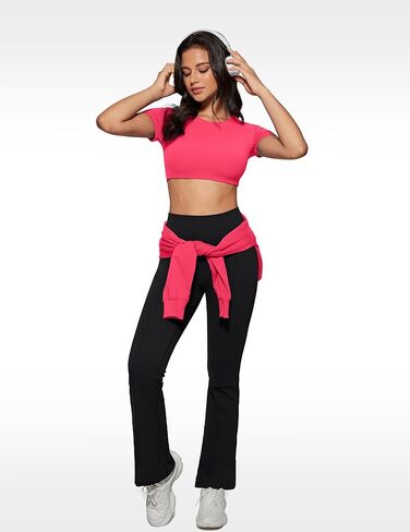 تيشيرت نسائي برقبة دائرية وأكمام قصيرة وقمصان قصيرة مبطنة لتمارين اليوجا وقمصان مناسبة كاجوال تي شيرت أساسي in Kuwait