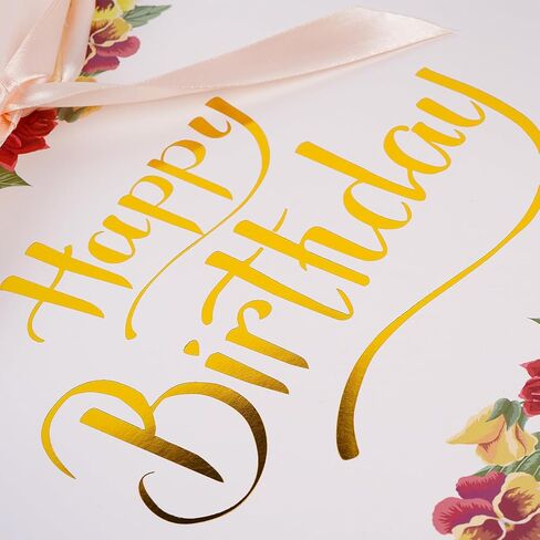 Jaywayang Large Black and Gold Vintage Floral Gift Bag with Card Ribbon and Tissue Paper for Wedding, Bridal Shower, Women Birthday, Mother's day, Anniversary- 12.6" x 10" x 5.1" in Kuwait