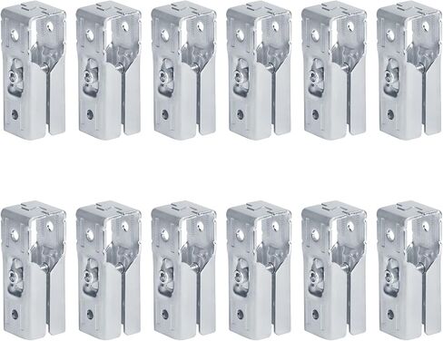12 Sets 1 in. x 1 in. Square Tubing Connector, 2 Way T-Fitting Square Tube Clamps Fence Guardrail End Rails Connector, Carbon Steel, Thickness: 1.9mm in Saudi Arabia